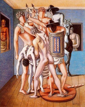  Chirico Lienzo - escuela de gladiadores 1953 Giorgio de Chirico Surrealismo metafísico